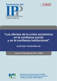 Seminario IPP: "Los efectos de la crisis económica en la confianza social y en la confianza institucional"