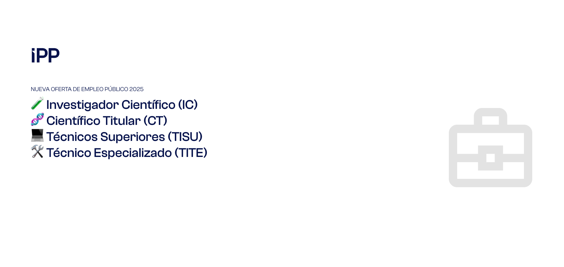 Convocatoria de plazas OEP 2025 con destino en el IPP