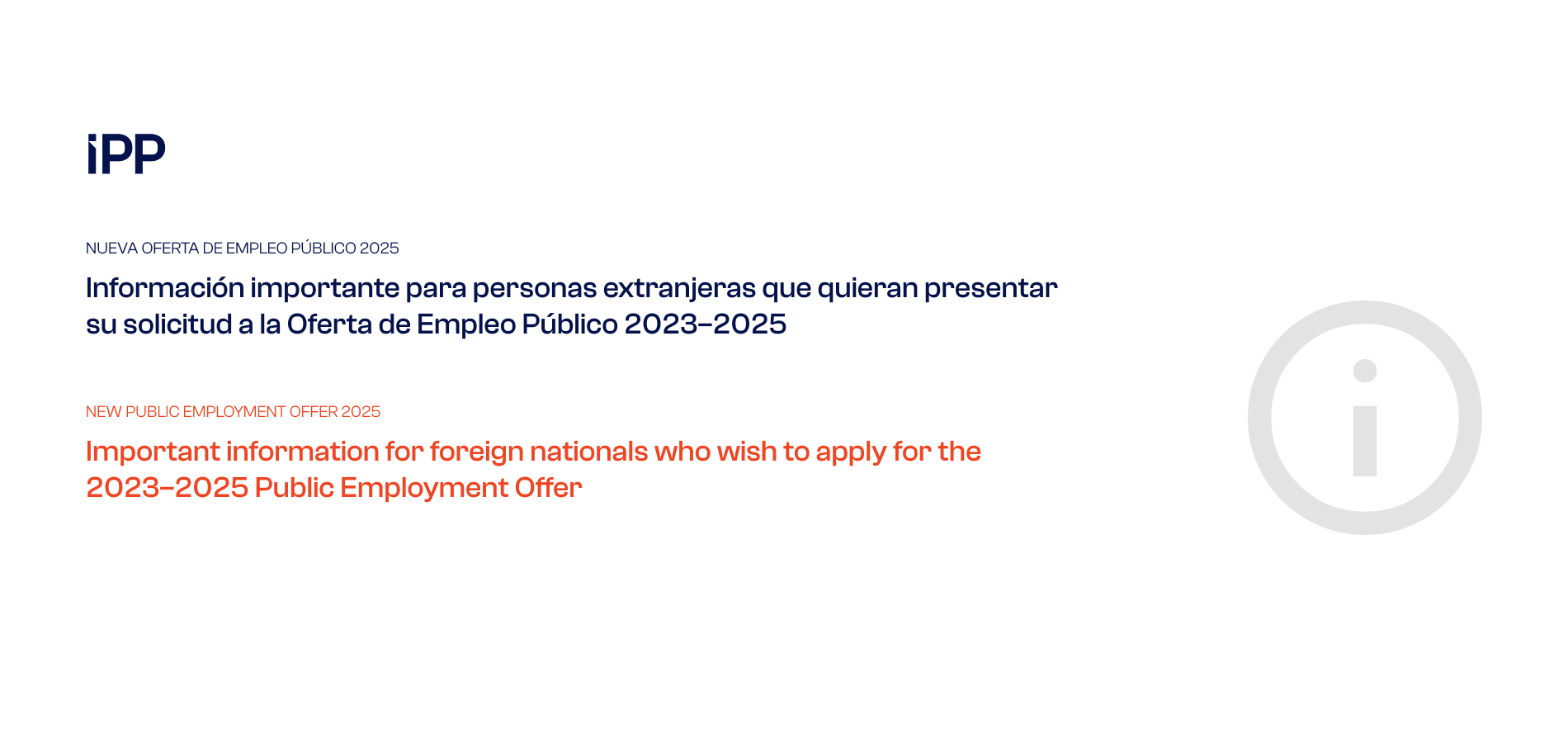 Información importante para personas candidatas extranjeras a la OEP 2023–2025
