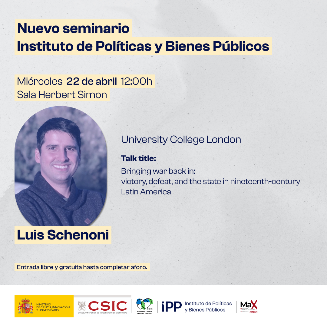 Seminario de Luis Schenoni en el Instituto de Políticas y Bienes Públicos del CSIC