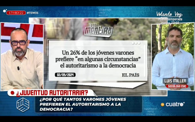 Luis Miller en Todo es mentira, de Cuatro TV