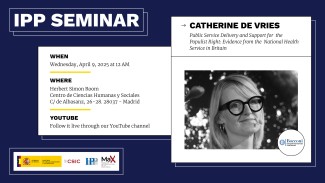 Cartel del seminario del IPP con Catherine De Vries