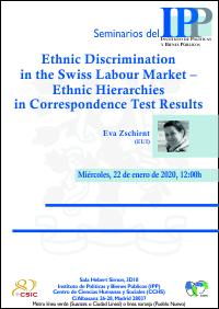 Seminario IPP: “Ethnic Discrimination in the Swiss Labour Market – Ethnic Hierarchies in Correspondence Test Results"