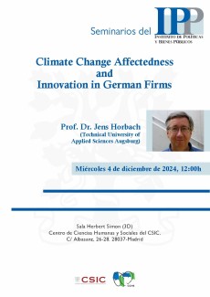 Seminario del IPP: "Climate Change Affectedness and Innovation in German Firms"