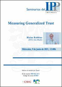 Seminarios del IPP "Measuring Generalized Trust”