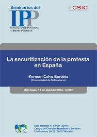 Seminario IPP: "La securitización de la protesta en España"