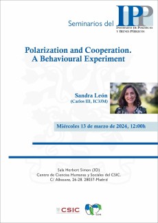 Seminarios del IPP: "Polarization and Cooperation. A Behavioural Experiment"
