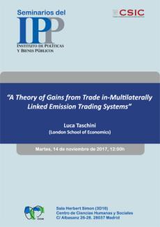 Seminario de Economía Ambiental de Madrid (MEES): "A Theory of Gains from Trade in-Multilaterally / Linked Emission Trading Systems”