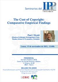 Seminarios del IPP: “The Cost of Copyright: Comparative Empirical Findings”