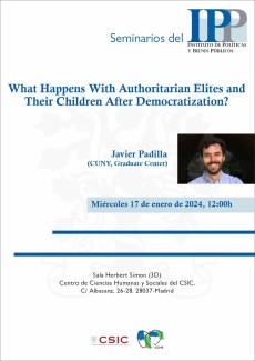 Seminarios del IPP: "What happens with authoritarian elites and their children after democratization?"