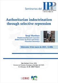 Seminarios del IPP: "Authoritarian indoctrination through selective repression"