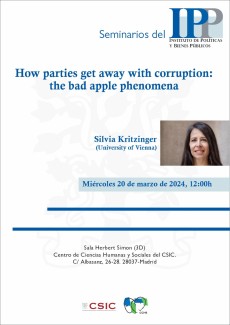 Seminarios del IPP: "How parties get away with corruption: the bad apple phenomena""