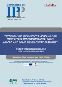 Seminario IPP "Funding and evaluation ecologies and their effect on perfomance: some macro and some micro considerations"