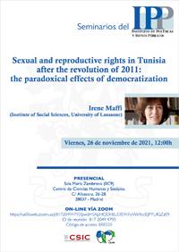 Seminarios del IPP: "Sexual and reproductive rights in Tunisia after the revolution of 2011: the paradoxical effects of democratization"