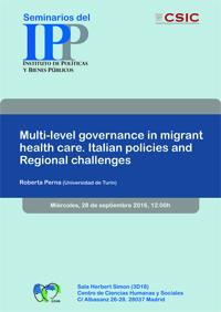 Seminario IPP: "Multi-level governance in migrant health care. Italian policies and Regional challenges"