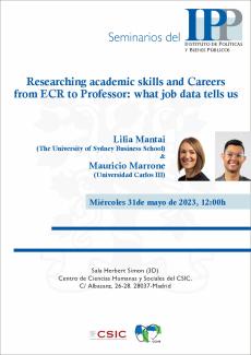 Seminarios del IPP: “Researching academic skills and careers from ECR to Professor: what job data tells us”